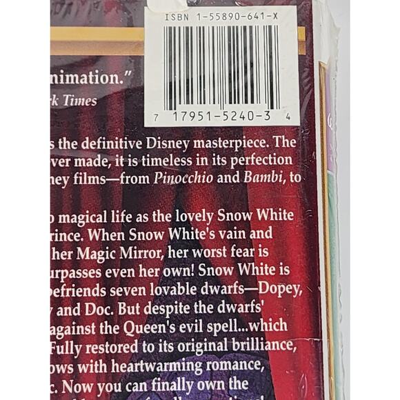 VTG 1937 Disney's Snow White and the Seven Dwarfs Masterpiece VHS Movie (Sealed) - Picture 5 of 11